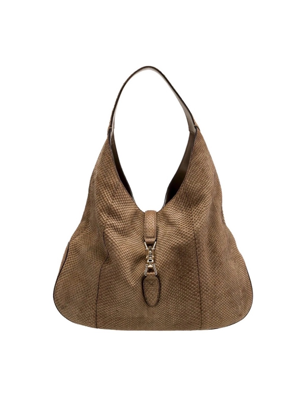 Gucci Jackie brown python hobo w gold-tone hardware